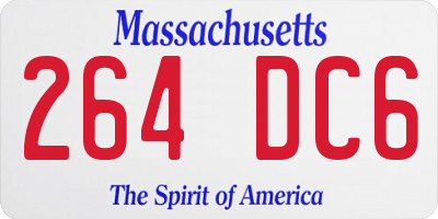 MA license plate 264DC6