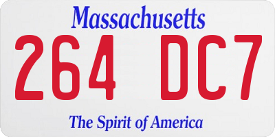 MA license plate 264DC7