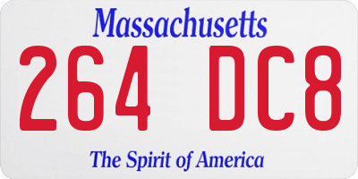 MA license plate 264DC8