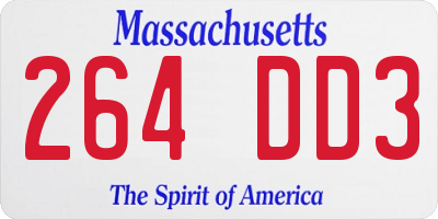 MA license plate 264DD3