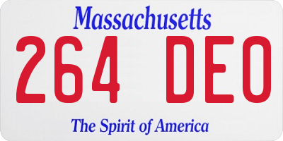 MA license plate 264DE0