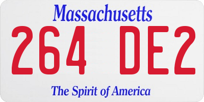 MA license plate 264DE2