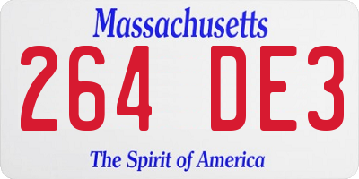 MA license plate 264DE3