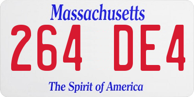 MA license plate 264DE4