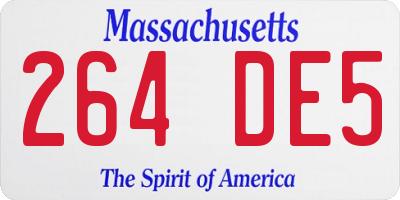 MA license plate 264DE5