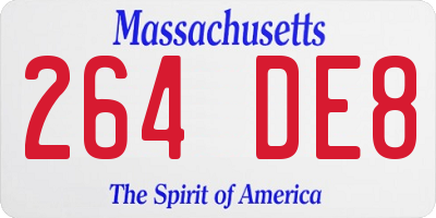 MA license plate 264DE8
