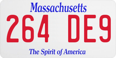 MA license plate 264DE9