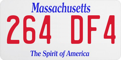 MA license plate 264DF4