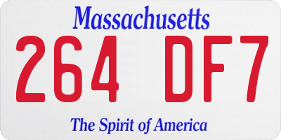 MA license plate 264DF7