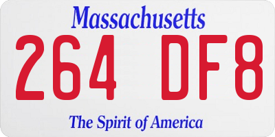 MA license plate 264DF8