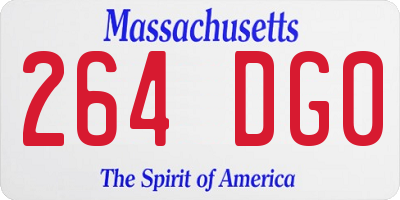 MA license plate 264DG0