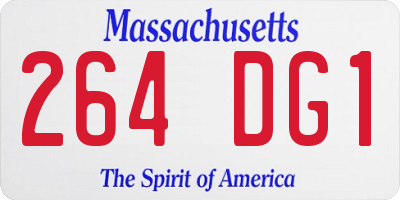 MA license plate 264DG1