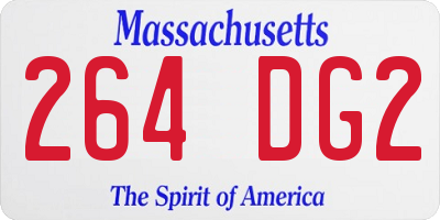 MA license plate 264DG2