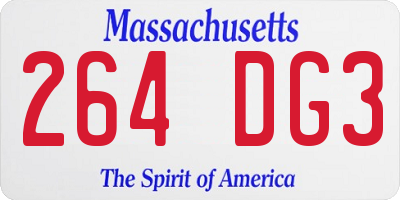 MA license plate 264DG3
