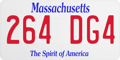 MA license plate 264DG4