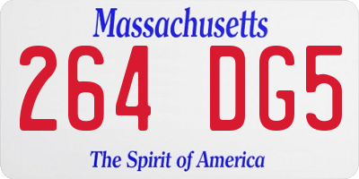 MA license plate 264DG5