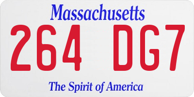 MA license plate 264DG7