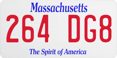 MA license plate 264DG8