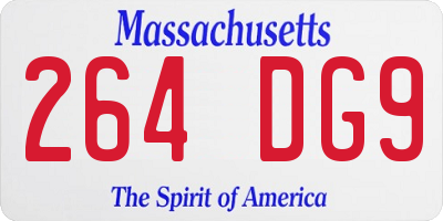 MA license plate 264DG9