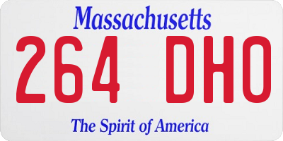 MA license plate 264DH0