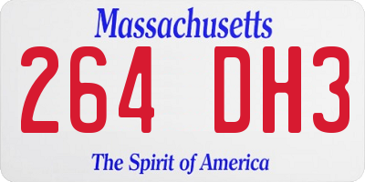 MA license plate 264DH3