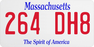 MA license plate 264DH8