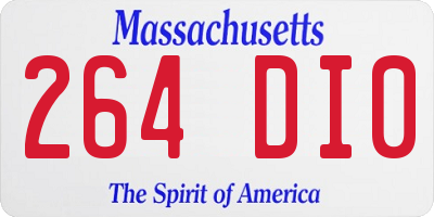 MA license plate 264DI0