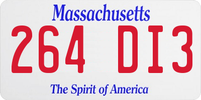 MA license plate 264DI3