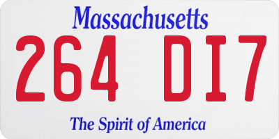 MA license plate 264DI7
