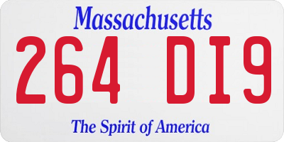 MA license plate 264DI9