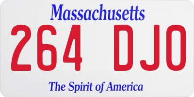MA license plate 264DJ0