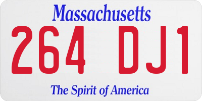 MA license plate 264DJ1
