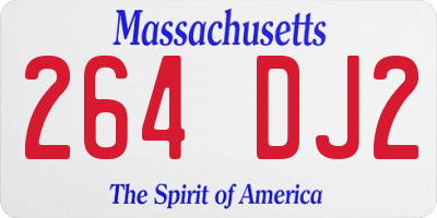 MA license plate 264DJ2
