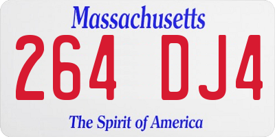 MA license plate 264DJ4