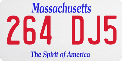 MA license plate 264DJ5