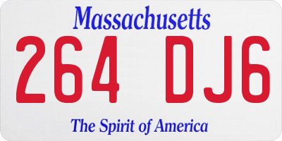MA license plate 264DJ6