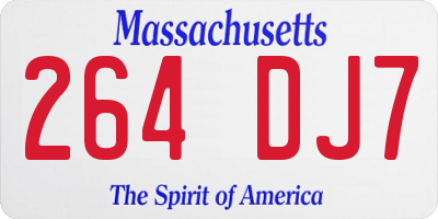 MA license plate 264DJ7