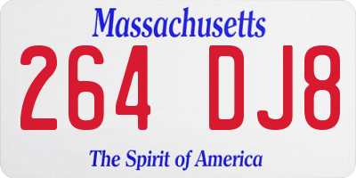 MA license plate 264DJ8