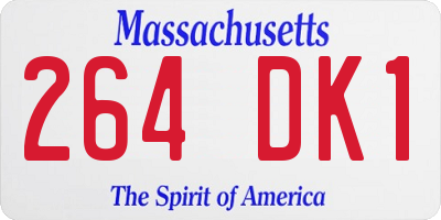MA license plate 264DK1