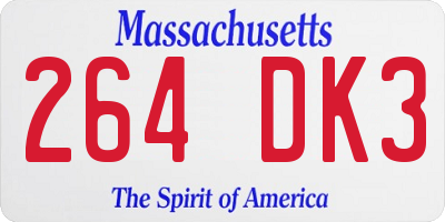 MA license plate 264DK3