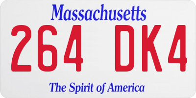 MA license plate 264DK4