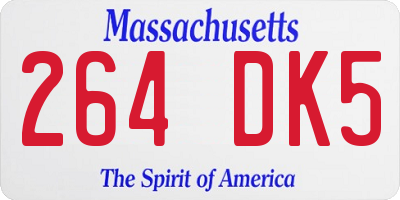 MA license plate 264DK5