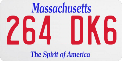 MA license plate 264DK6
