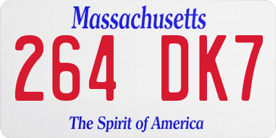 MA license plate 264DK7