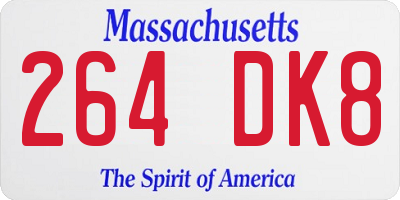 MA license plate 264DK8