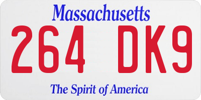 MA license plate 264DK9