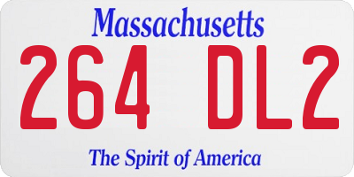 MA license plate 264DL2