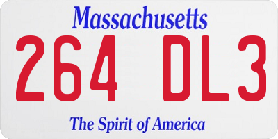 MA license plate 264DL3
