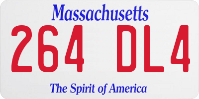 MA license plate 264DL4