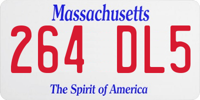 MA license plate 264DL5
